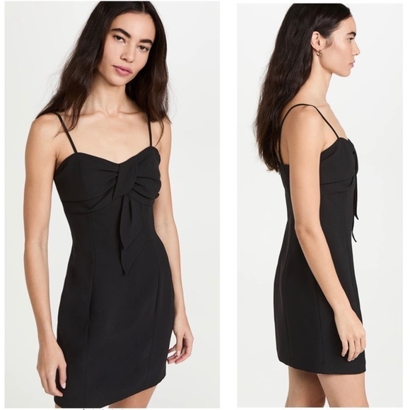 Shoshanna Fiona Bow Bodice LBD Bodycon sleeveless Mini Dress Size 4 - Picture 4 of 9